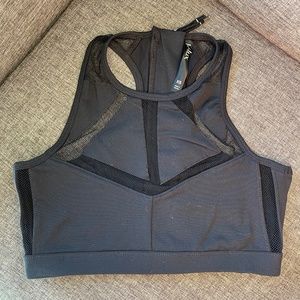Small Black Sports Bra with back zipper